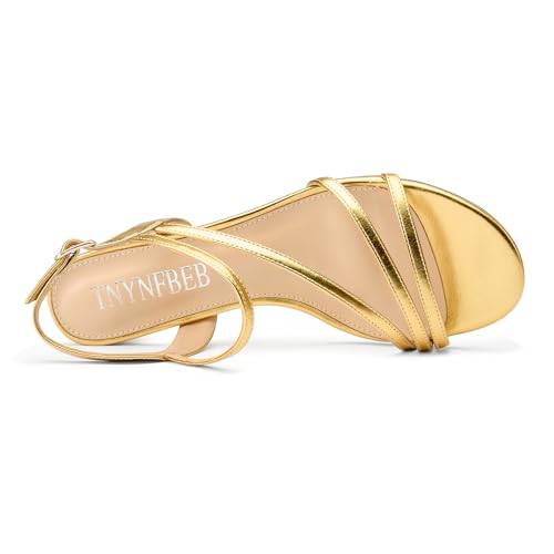 TNYNFBEB Women Low Kitten Heel Peep Open Toe Sandals Ankle Strap Buckle Prom Party Cute Basic Classic 1.4 Inches Heels3