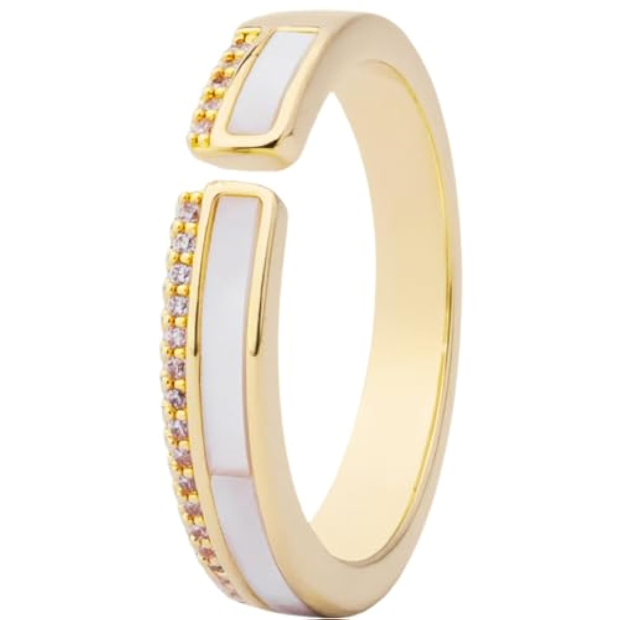 Women's Dainty Marble Gate Stackable Ring, Gift for Her