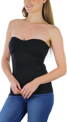 Image of ToBeInStyle Women's Cotton-Spandex Blend Stretchy Tube Top