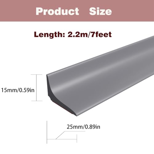 Wasserblockleiste Dichtleiste Küchenarbeitsplatte (grau, 1.5cm*2.5cm*220cm)