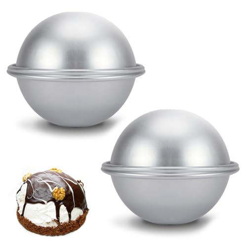 Molde de aluminio semiesférico para tartas, bikini, postre, pudín para hornear pasteles, fabricación de pudines y pasteles (10 cm x 4)
