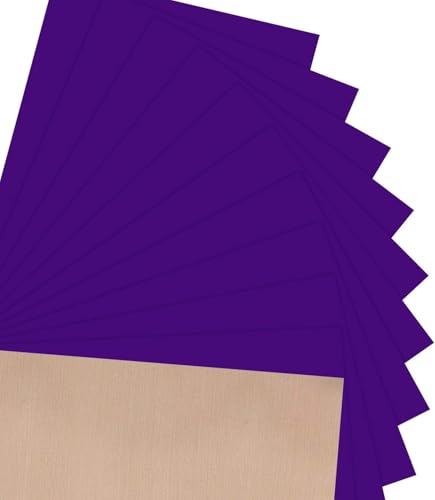 Image of JANDJPACKAGING Purple Heat Transfer Vinyl HTV for T-Shirts 12 x 10 Inches 10 Pack Purple Iron on Vinyl