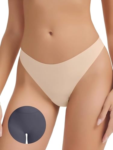 Image of Seamless Camel Toe Thongs for Women Invisible Thong Panty Liners No Show Camel toe G-Strings Workout Underwear