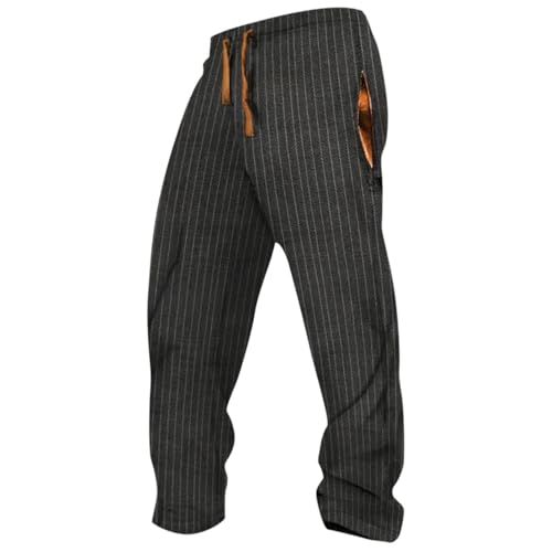 Pantalon de jogging rayé vintage pour homme - Taille élastique - Pantalon de sport - Style national - Pantalon de survêtement baggy respirant - Style...
