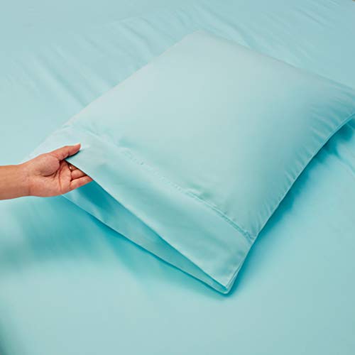 Image of Hearth & Harbor Extra Deep Pocket Full Sheet Set, Light Blue | 4 Piece Bed Sheet Set, Ultra Soft & Breathable, Fits Up to 24 inch Mattress, Hotel Luxury