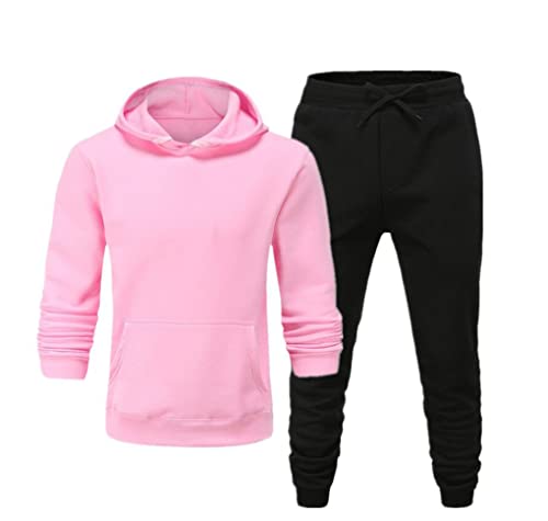 Vêtements de sport homme Kiioouu ensemble sweat à capuche rose et pantalon de jogging M