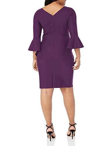 Image of Alex Evenings Women's Slimming Short Cocktail Dress with Bell Sleeves, Wedding Guest (Petite and Regular Sizes)