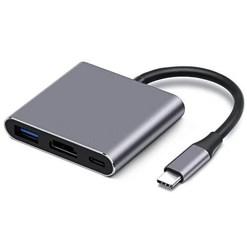 NAMCIM USB C to HDMI Multiport Adapter, Type-C Hub Thunderbolt 3 to HDMI 4K Output USB 3.0 Port and USB-C Charging Port, USB-C Digital AV Multiport Adapter for Phone/Laptop - Grey