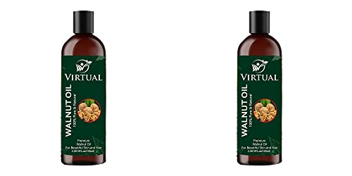 Image of VIRTUAL Pure Walnut Essential Oil For Stronger Hair, Body Skin Care, Moisturizing Dry Skin, Eyelash & Nails Cold Pressed Oil With No Mineral & Silicones