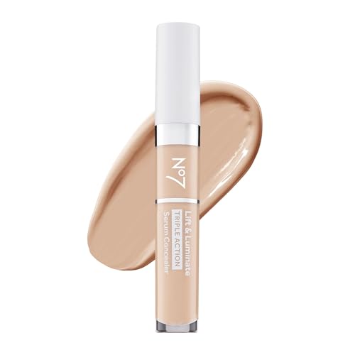 No7 Lift & Luminate Triple Action Serum Concealer - Fair - Anti Aging Liquid Concealer Makeup for...