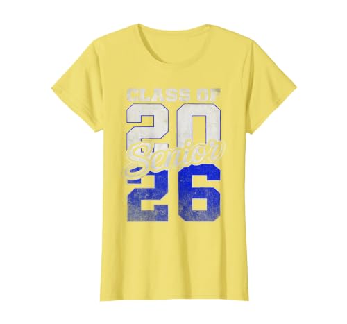 Senior 2026 Graduation My Last First Day of Class of 2026 T-Shirt, Women, Lemon Yellow, Small