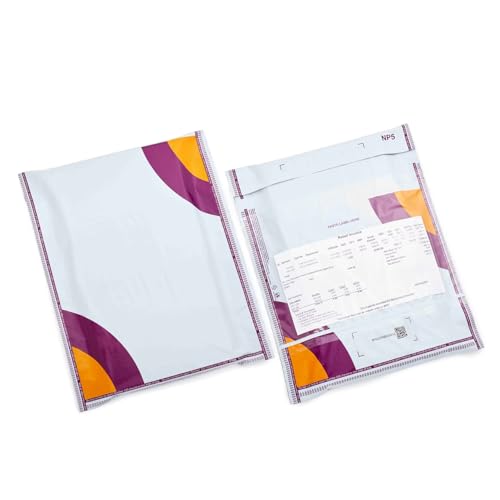 Image of TOIRA Mee-sho Packing cover | 10 x 14 inches | Non Transparent With POD and QR CODE | Barcode Printed Tear-Resistant Waterproof | Security Polybag for E-commerce Delivery Packing | 55 Micron (50)