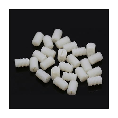 5-60 pièces métrique en plastique vis à fente à pointe plate vis de réglage en Nylon vis sans tête à fente sans tête M3 M4 M5 M6 M8 (Color : 8mm, Size : M8 (10Pcs))