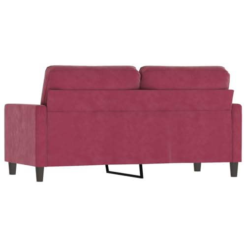 KATERYY 2-Sitzer-Sofa Weinrot 140 cm Samt Möbel Wohnzimmer – Bild 7