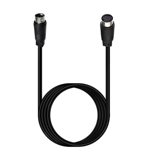 Wilgure Câble vidéo S de qualité supérieure 9 broches DIN mâle vers femelle - Câble vidéo S pour la surveillance du projecteur et des récepteurs vidéo