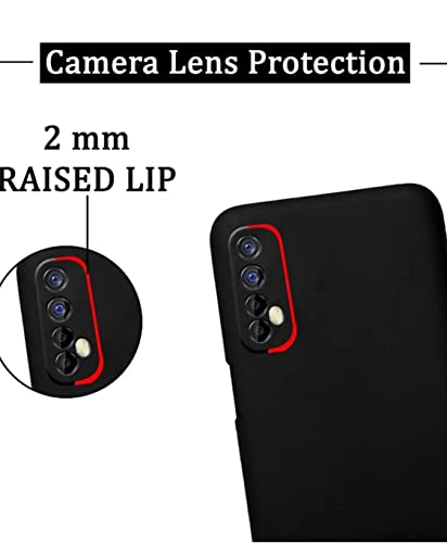 Image of Mobile Back Cover Case for Realme 7 Narzo 20 (Silicone Case|CameraProtection|Black SC1510)