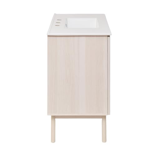 Image of Swiss Madison Classe 36 in. White Oak Bathroom Vanity with White, 3-Hole Ceramic Sink Top