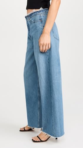 FRAME Women's Le Low Baggy Wide Leg Cut Off Jeans4