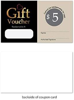 Coupon Cards, ($5) Gift Certificate Cards Vouchers for small business - Beauty Makeup Hair Nail Salon, Barber shop, Restaurant, Car Wash Center, ...
