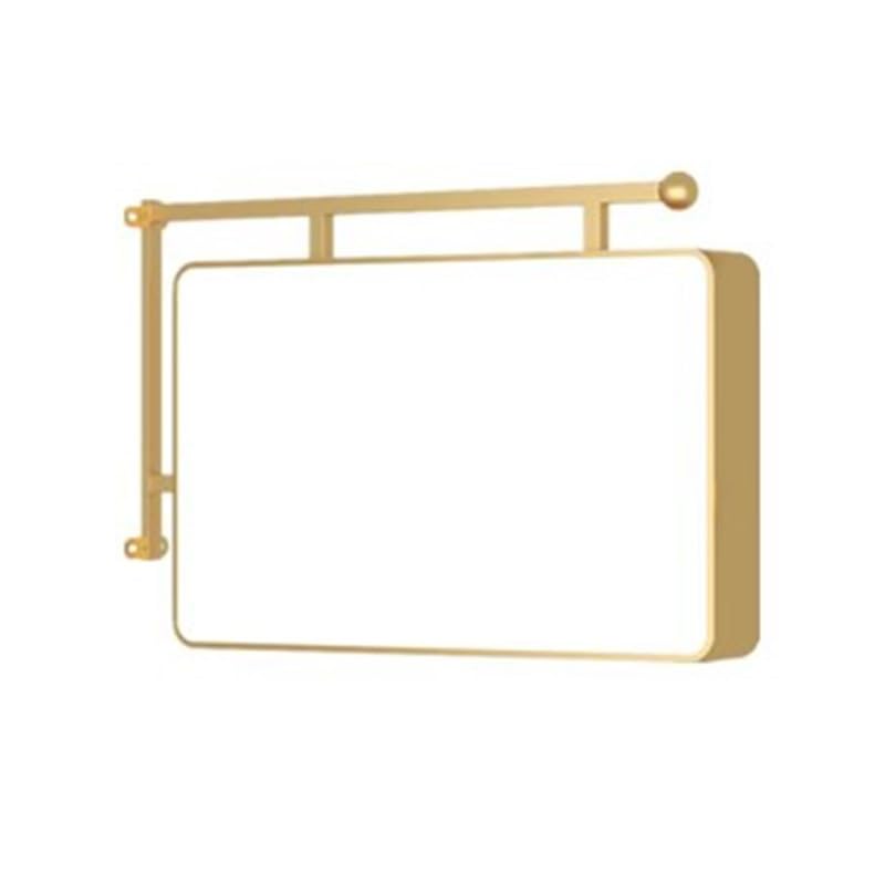 Panneau lumineux double face, enseigne LED pour magasin, tableau d'affichage extérieur rétroéclairé double face, panneau mural en métal pour décoration extérieure de magasin, doré - b - 70 x 50 cm