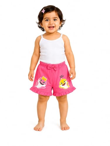 Image of BODYCARE KIDS Infant Baby Girls Cotton Antiviral Printed Shorts | Soft Breathable Elastic Waist Casual for Toddlers & Infants | Comfortable Summer Baby Bottoms for Girls