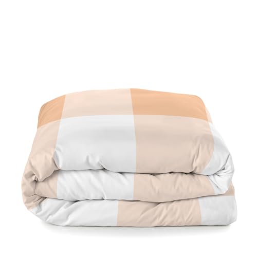 Funda nórdica 240x220 Gingham melocotón soluciona problemas de tamaño 7