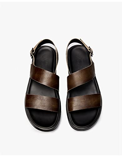 Men's Platform Sandals Leather Trendy Shoes Beach Casual Breathable Outer Wear Sandals and Slippers3