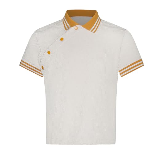 Go Ask Alice Short Sleeve Polo UPF50+ Jacquard Golf Outfit Diagonal Buttoned for Tweens and Teens 8-18 Years Old