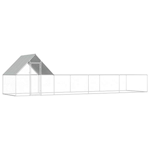 KidoMe Chicken Coop 8x2x2 m Galvanised Steel