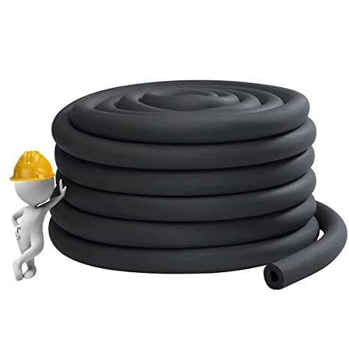 Plerile Industry Pipe Insulation, 3/4" 1" 1-1/4" 1-1/2" 2" 2-1/2" 3" 3-1/2" 4" Foam Insulation Tube, Anti-Freeze Waterproof Rubber Hose for Hot and Cold Water Pipes (Color : 0.79", Size : ID 4")