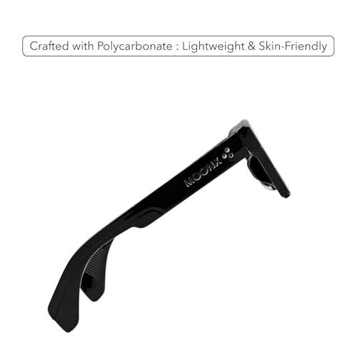 Image of MOONX Cosmic S1 UV Protected Wayfarer Sunglasses for Men & Women | Black PC Frame | Black Lens | Stylish Unisex Eyewear for Driving, Travel & Casual Outings