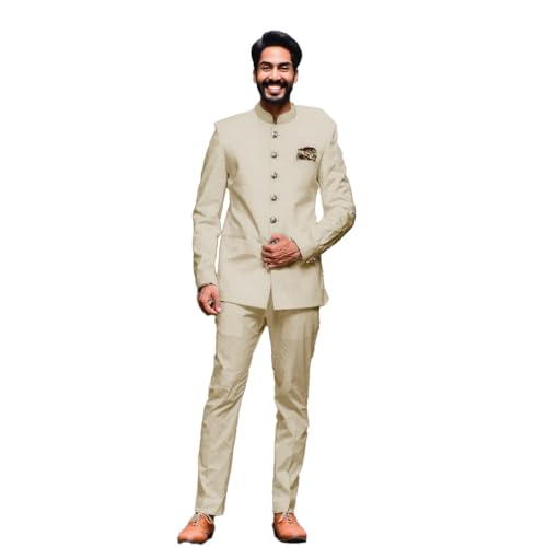 Mi Bo Tong Men's Suits 2 Piece Slim Fit Suits for Men Button Suit Formal Dinnner Wedding Prom Tuxedo