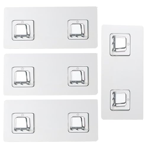 CARURLIFF 4 PCS Shower Caddy Adhesive Replacement Sticker for Flat Metal Basket, Self-Adhesive Hooks for Wall Mounted Laundry Hamper, No Drill Storage Shelf, Corner Shelves