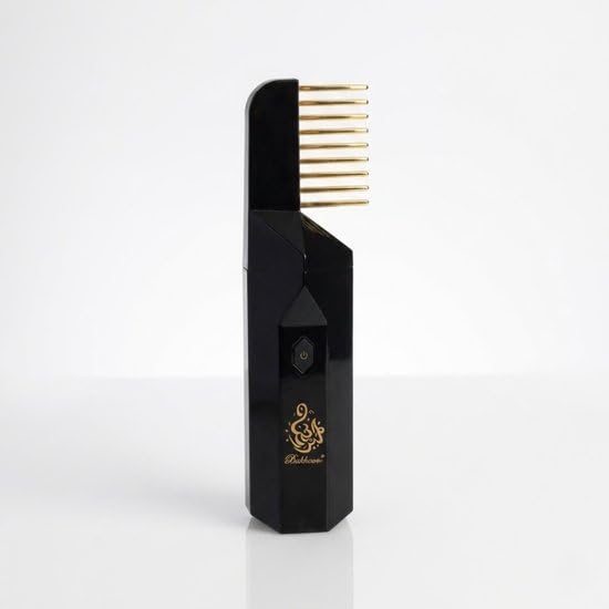 Bakhoor Peigne & Brûleur D'Encens Électrique - Diffuseur D'Arôme Cheveux Portable - Rechargeable USB - Pour Cheveux & Intérieur - Sans Fumée & Sûr - Coffret Cadeau De Luxe - Noir