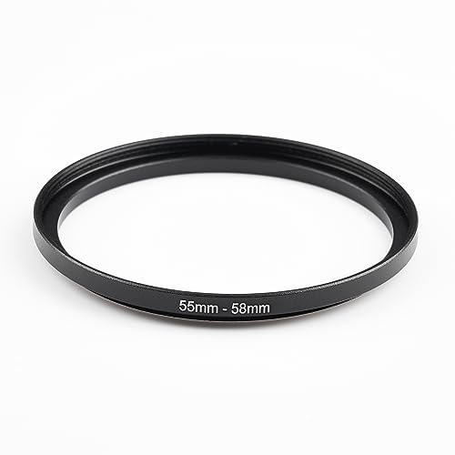 Image of 55mm to 58mm Step-Up Ring Filter Adapter,for All Brands UV ND CPL, Metal Ring Step-Up Rings Adapter Filter (55mm-58mm)
