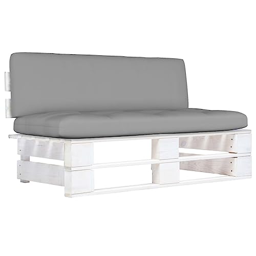 DYRJDJWIDHW Sillon Cama 1 Plaza,sillón Cama,sofás Cama,Sofa,Sofa Cama,Sofá Central de palés para jardín Madera Pino impregnada blancoAdecuado para salón, Dormitorio