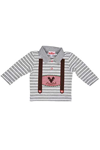 Preisvergleich Produktbild P. Eisenherz Trachten Baby Poloshirt - Lausbub - grau