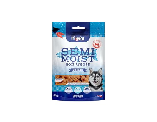 Frigera Semi-Moist Soft Treats Lachs 165g - Weiche Hundeleckerlis, Leckere Belohnung für Training & Zwischendurch, Ohne Zugesetzten Zucker, Hergestellt in Belgien