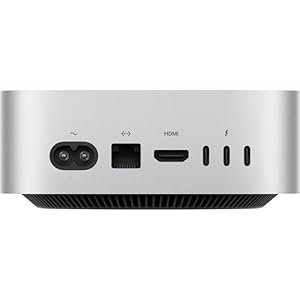 Apple Mac mini Komputer stacjonarny z czipem M4, 10‑rdzeniowym CPU i 10‑rdzeniowym GPU: 16GB zunifikowanej pamięci RAM, 512GB pamięci masowej SSD, Gigabit Ethernet. Działa z iPhonem/iPadem
