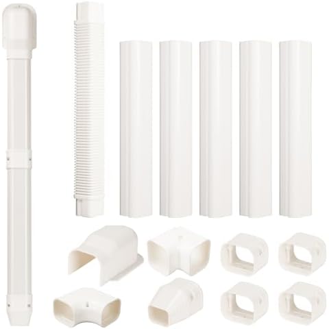 BEWAVE 3" 10 Ft AC Line Cover Kit, Decorative PVC Tubing Cover Kit for Mini Split Air Conditioners and Heat Pumps Cover