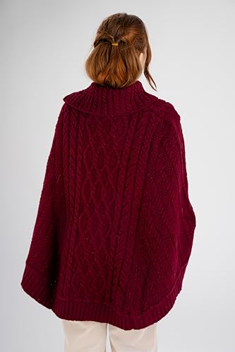 Image of SAOL Ireland Ladies 100% Merino Wool Cowl Neck Zipper Poncho