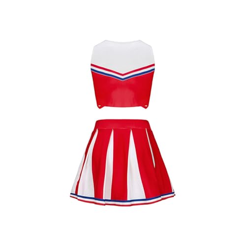 Kids Girls Cheerleader Dress Outfit School Sleeveless Crop Shirts Pleated Dress Set Performance Dance Dresses Outfit2
