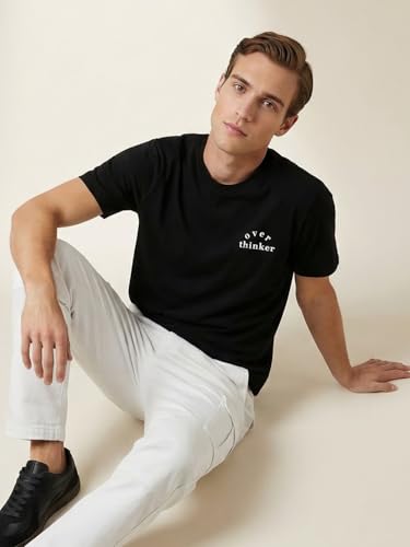 Image of Nobero 100% Cotton T Shirts for Men Stylish | Regular Fit | Graphic Printed T Shirts for Men 180 GSM Combed Cotton | Round Neck Half Sleeve