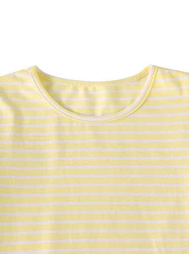 Image of Girls' Summer Shirts Cute Tops Ruffle Sleeve Crew Neck Casual Tees