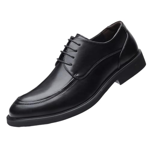 Men's Formal Oxford Leather Dress Shoes Lace-Up Classic Business Footwear for Office Wedding Suit Groom Tuxedo Party Attire