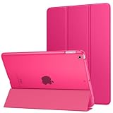 MoKo Case Fit 2018/2017 iPad 9.7 5th / 6th Generation - Slim Lightweight Smart Shell Stand Cover with Translucent Frosted Back Protector Fit Apple iPad 9.7 Inch 2018/2017, Bright Pink