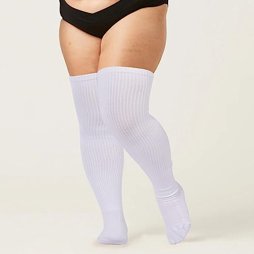 Image of Plus Size Thigh High Socks for Women Thick Thighs Cotton Knit Extra Long Over the Knee Leg Warmer