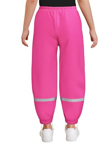 Linjinx Kids Boys Girls Rain Pants Mud Dirty Proof Trousers Lightweight Reflective Waterproof Rain Wear for Outdoor2