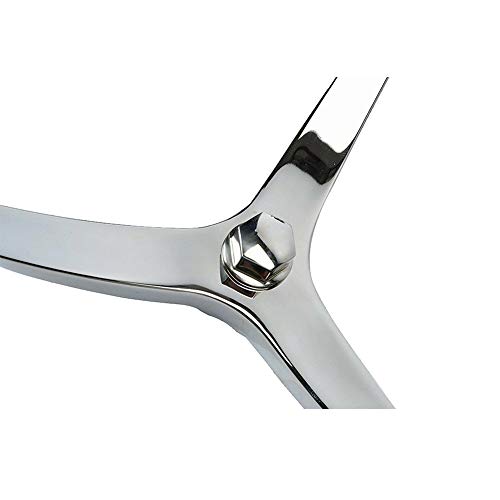 image for Hoffen Stainless Steel 3 Spoke Steering Wheel 13 1/2