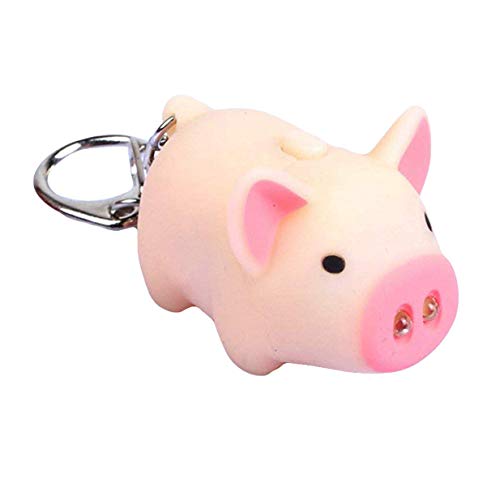 Preisvergleich Produktbild Ogquaton Niedlichen Schwein Schlüsselanhänger Schlüsselanhänger leuchten Schlüsselanhänger Spaß Tasche Charme Anhänger Neuheit Party Geschenk kreativ und nützlich